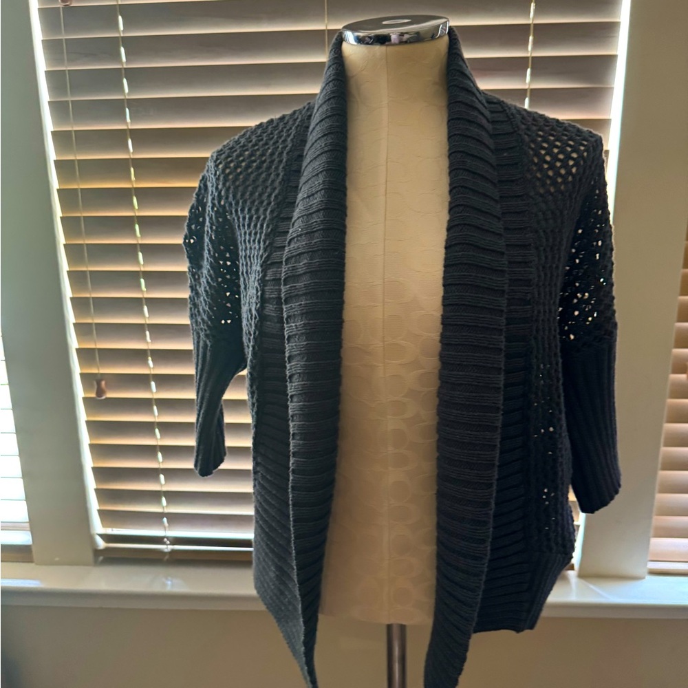 Women's grey Open Knit Sweater